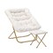 Emma and Oliver Aisling Oversized Folding Saucer Chair and Ottoman for Dorm, Bedroom
